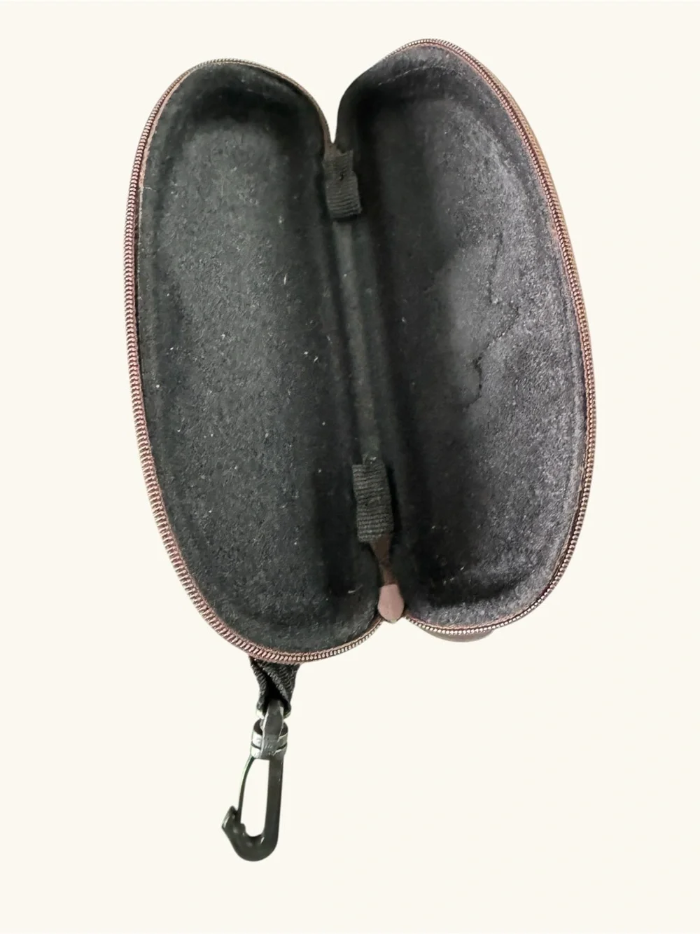 Maui Jim Hard Shell Sunglasses Case Brown Zip Travel Eyewear Case w/ Clip